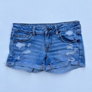 American Eagle Super Low Shortie Jean Shorts